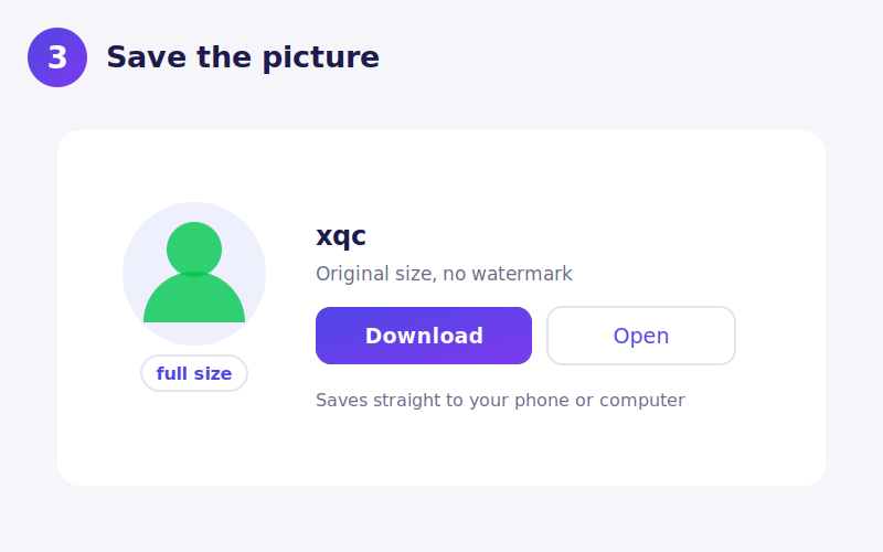 Foto profil Kick siap diunduh